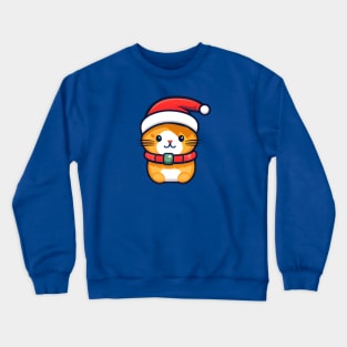 Xmas Ginger cat in Santa hat Crewneck Sweatshirt